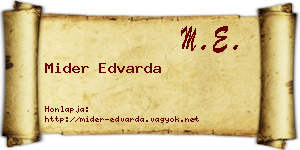 Mider Edvarda névjegykártya